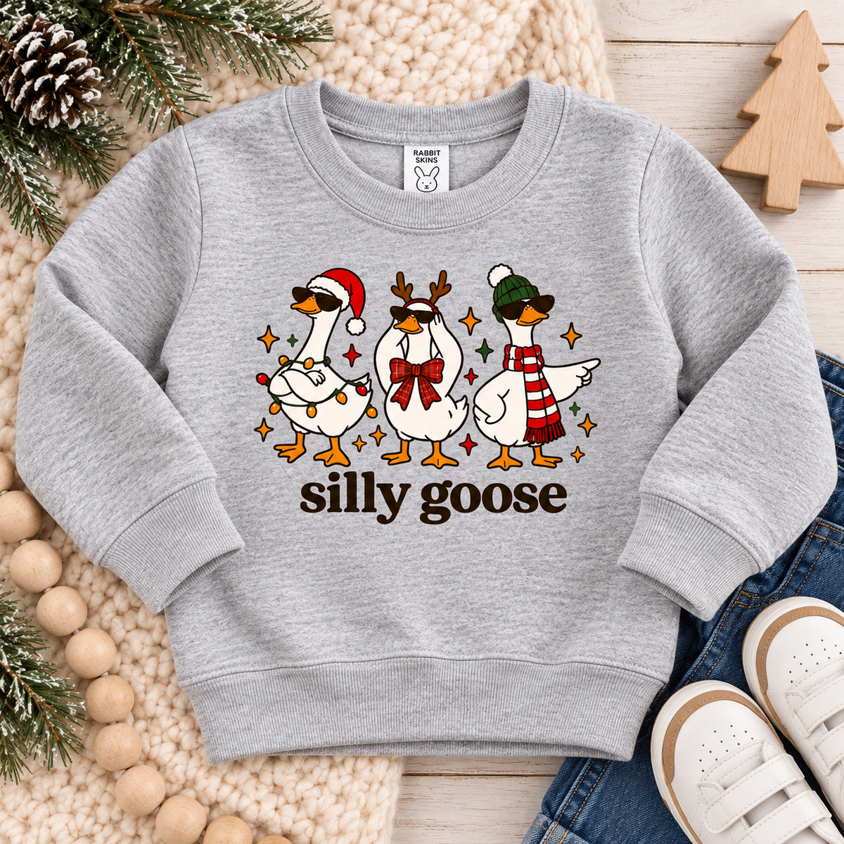 Silly Goose Crewneck Sweatshirt Holiday Edition | Toddler