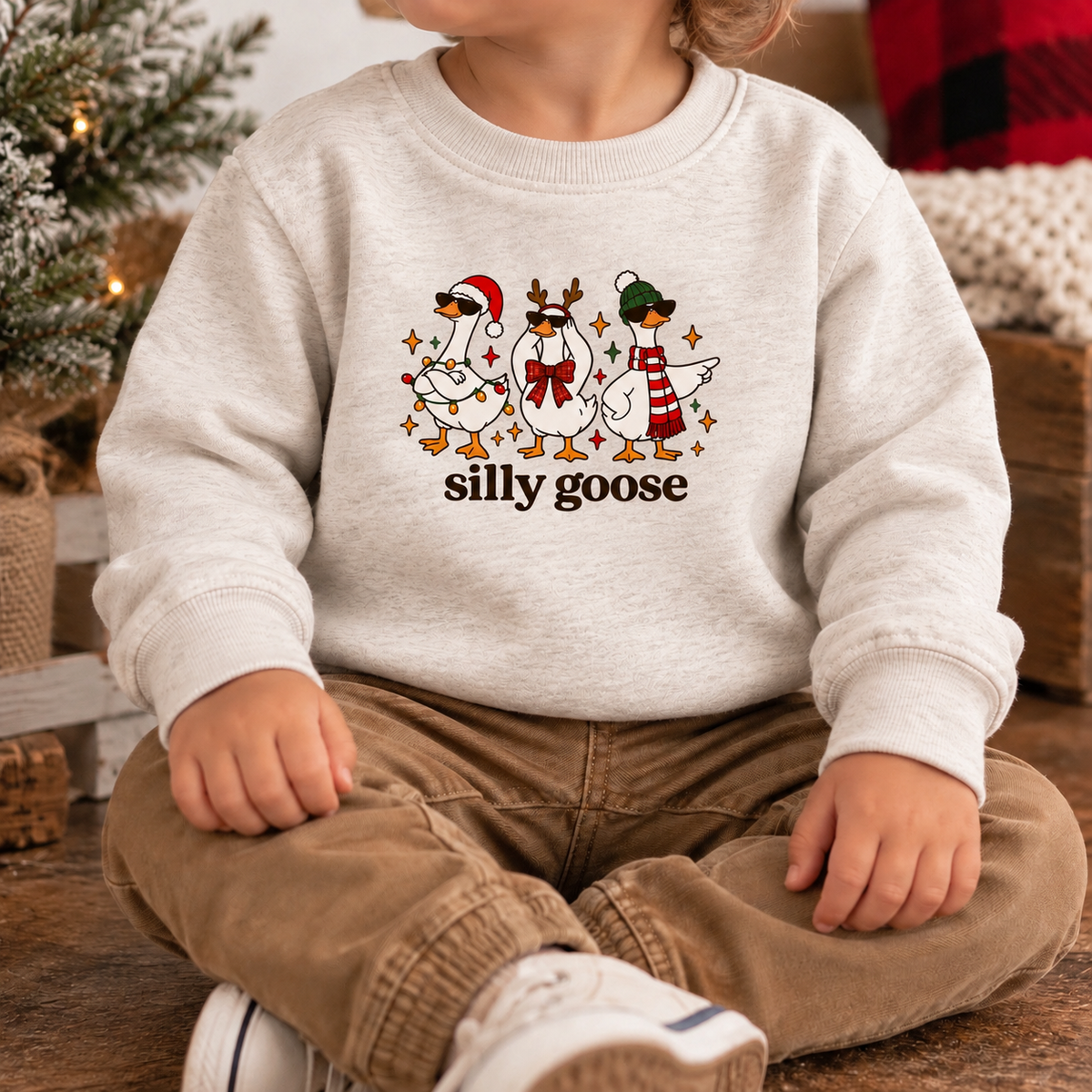 Silly Goose Crewneck Sweatshirt Holiday Edition | Toddler