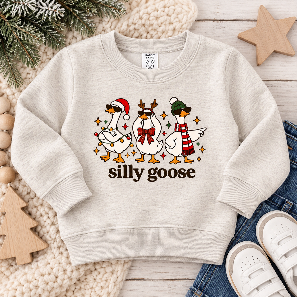 Silly Goose Crewneck Sweatshirt Holiday Edition | Toddler